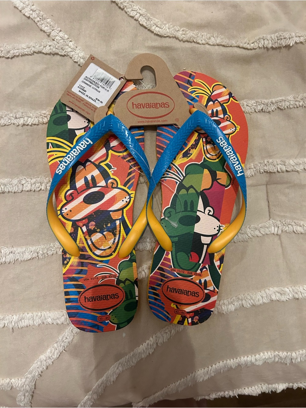 Havaianas Kids Blue Yellow Multi-Color Mickey & Friends Flip Flops